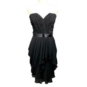 Womens Dress‎ 16W Y2K Black Draped Corset Convertible Straps HOCO Whimsigoth